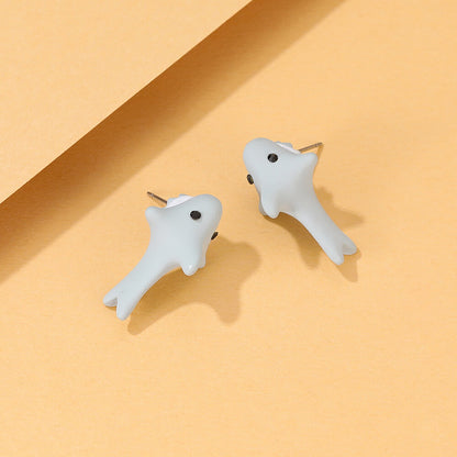 FEELIVE Cartoon Animal Biting Polymer Clay Stud Earring