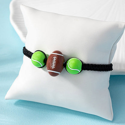 FEELIVE Basketball Rugby Tennis Ball Sports Braid Bracelet