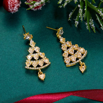 FEELIVE Christmas Sale - Sparkling Christmas Tree Zircon Drop Earrings 🎄