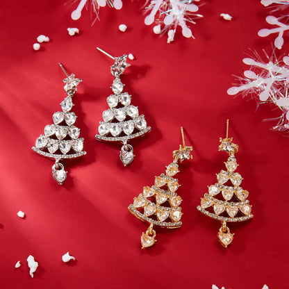 FEELIVE Christmas Sale - Sparkling Christmas Tree Zircon Drop Earrings 🎄