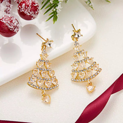 FEELIVE Christmas Sale - Sparkling Christmas Tree Zircon Drop Earrings 🎄