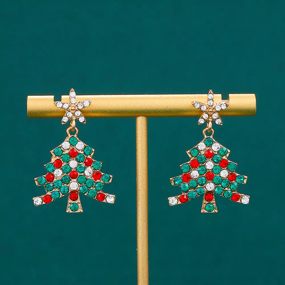 FEELIVE Christmas Sale - Sparkling Christmas Tree Zircon Drop Earrings 🎄