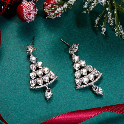 FEELIVE Christmas Sale - Sparkling Christmas Tree Zircon Drop Earrings 🎄