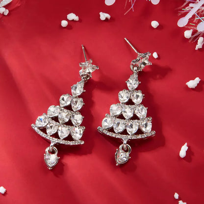 FEELIVE Christmas Sale - Sparkling Christmas Tree Zircon Drop Earrings 🎄