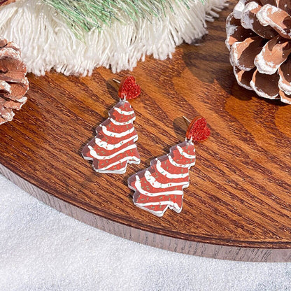 Oversized Christmas Tree Alpaca Cactus Acrylic Earrings