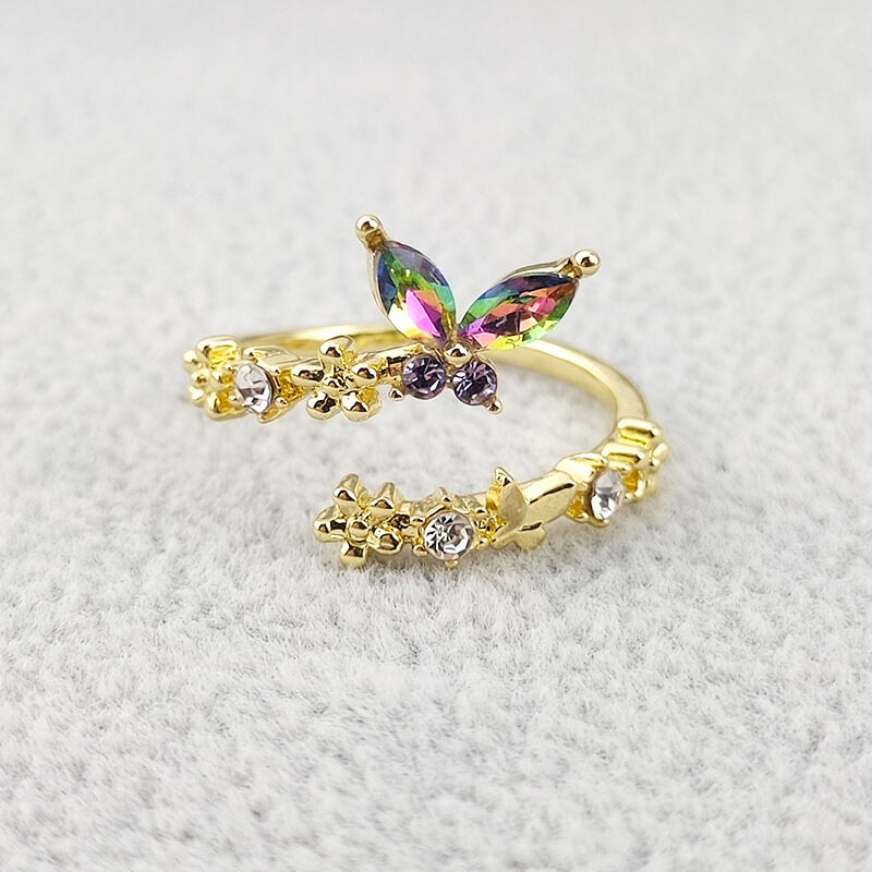 FEELIVE Sweet and Dreamy Butterfly Garden Zircon Ring