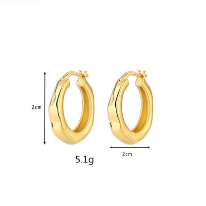 Minimalist Style French Style 14K Gold Hoop Earrings Set 6 Pairs [Buy More Save More]