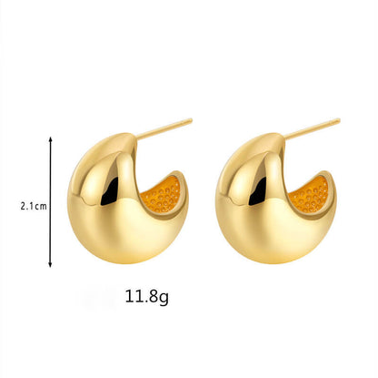 Minimalist Style French Style 14K Gold Hoop Earrings Set 6 Pairs [Buy More Save More]