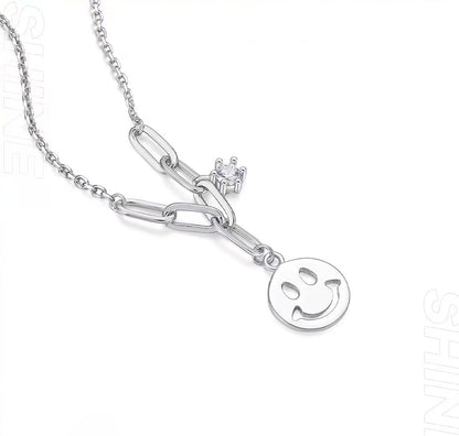 FEELIVE S925 Silver Smiley Necklace