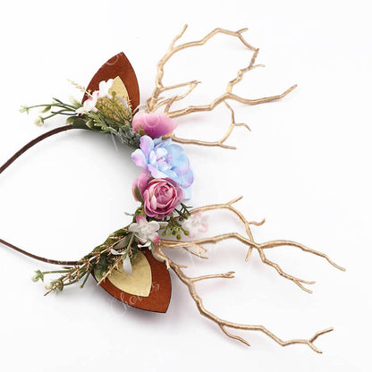 FEELIVE Glowing Simulated Reindeer Antler Forest Beauty and the Beast Headband【Free Gift Box】