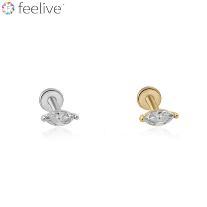 Marquise Cut Zircon Gold Vermeil Nap Earring