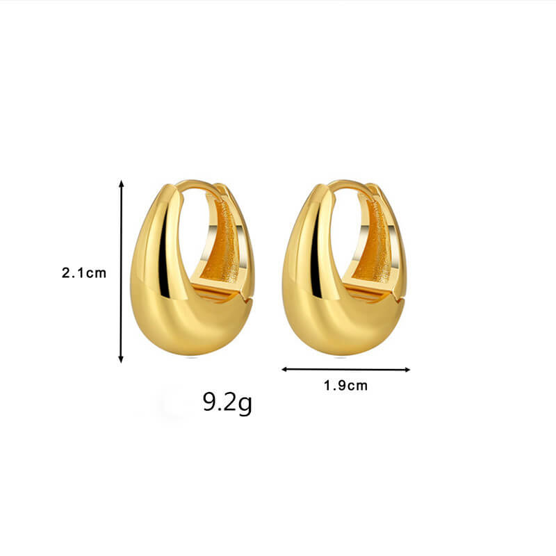 Minimalist Style French Style 14K Gold Hoop Earrings Set 6 Pairs [Buy More Save More]