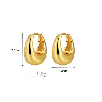 Minimalist Style French Style 14K Gold Hoop Earrings Set 6 Pairs [Buy More Save More]