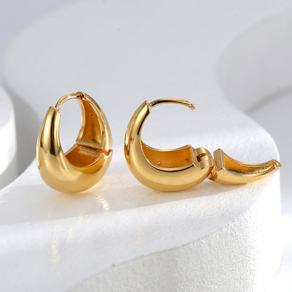 Minimalist Style French Style 14K Gold Hoop Earrings Set 6 Pairs [Buy More Save More]