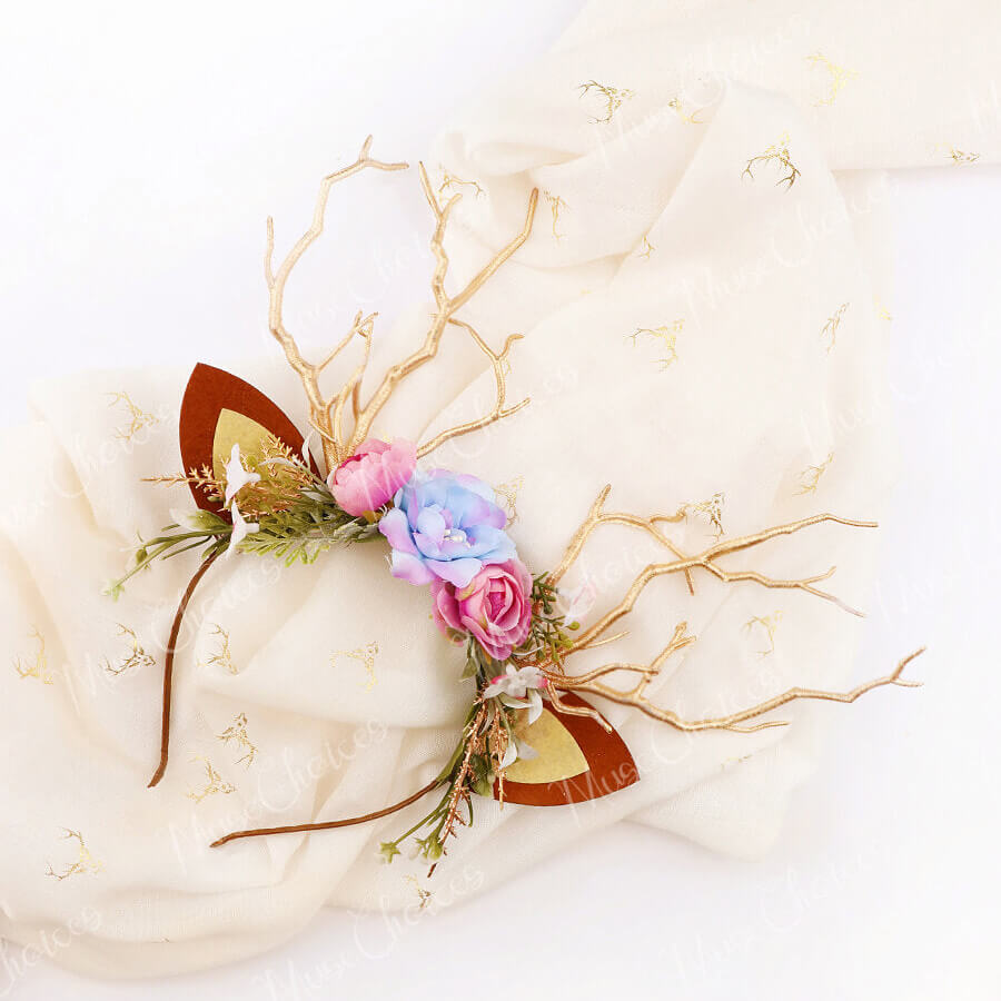 FEELIVE Glowing Simulated Reindeer Antler Forest Beauty and the Beast Headband【Free Gift Box】