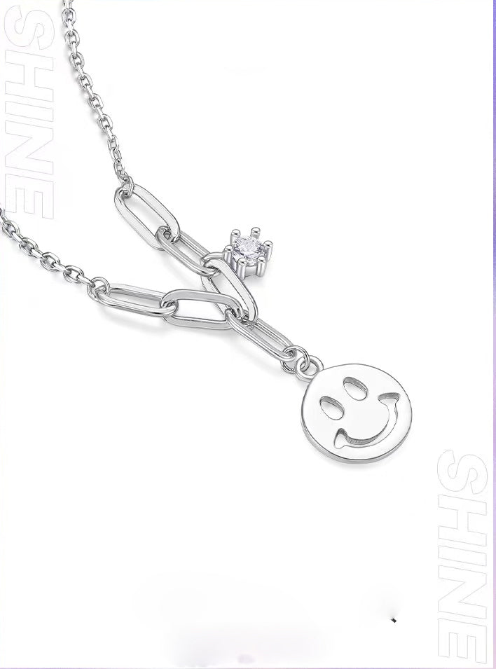 FEELIVE S925 Silver Smiley Necklace