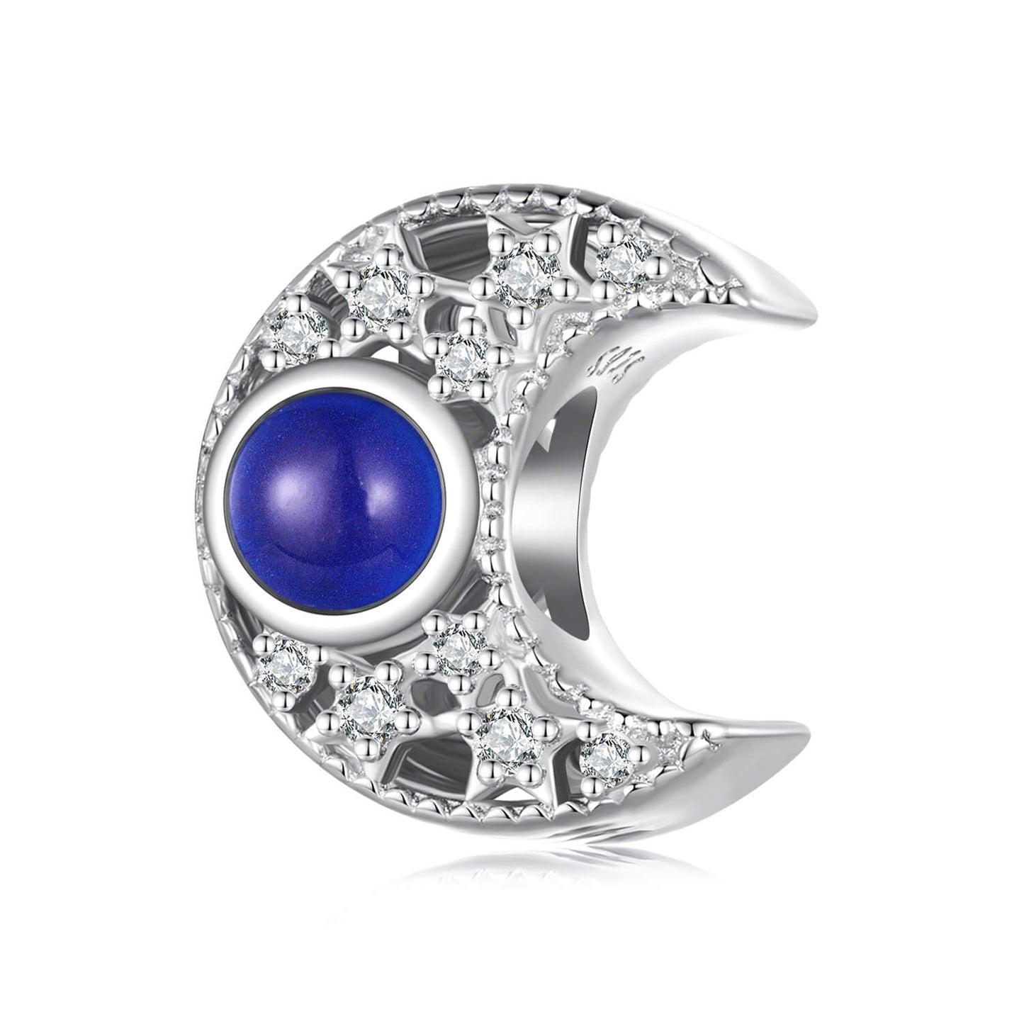 Body Temperature Sensitive Color Changing Mood Stone Charm in Sterling Silver crescent