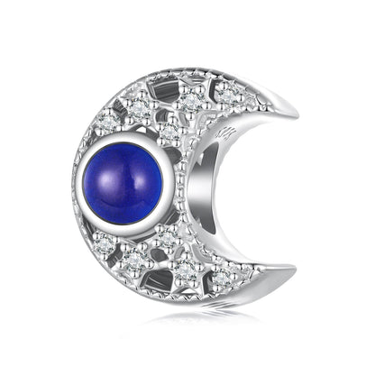 Body Temperature Sensitive Color Changing Mood Stone Charm in Sterling Silver crescent