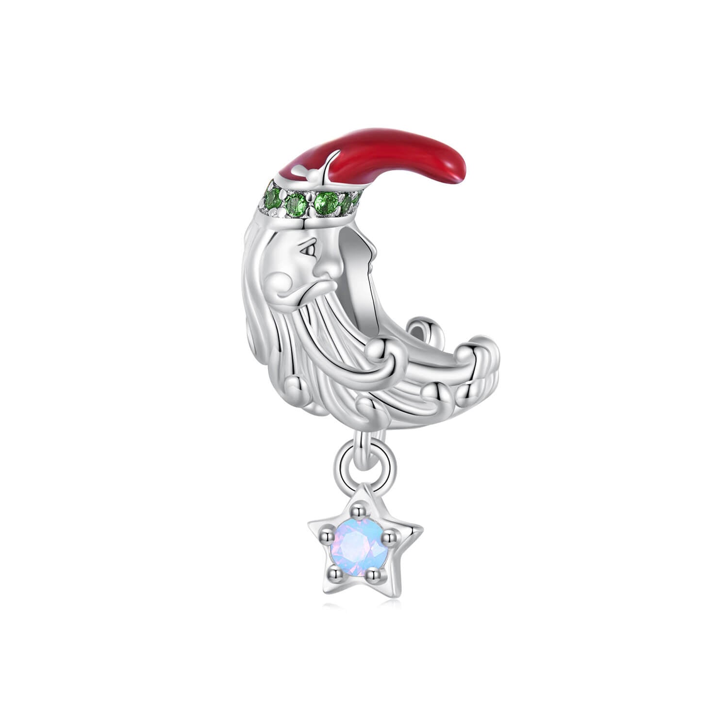 Surprise Christmas Night Gems Charm Set in Sterling Silver - Moon