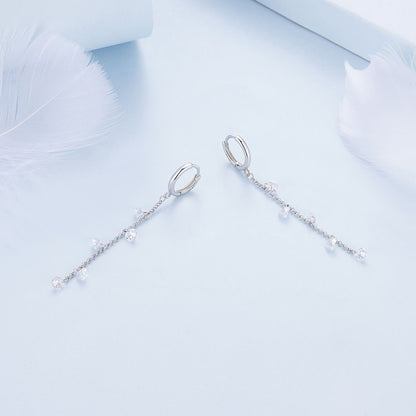 Gentle Rain Zircon Earrings in Sterling Silver 