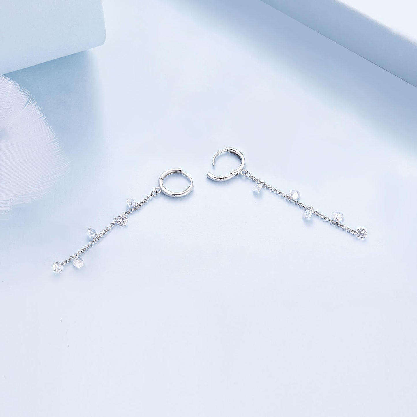 Gentle Rain Zircon Earrings in Sterling Silver back