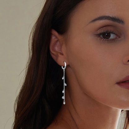 Gentle Rain Zircon Earrings in Sterling Silver model