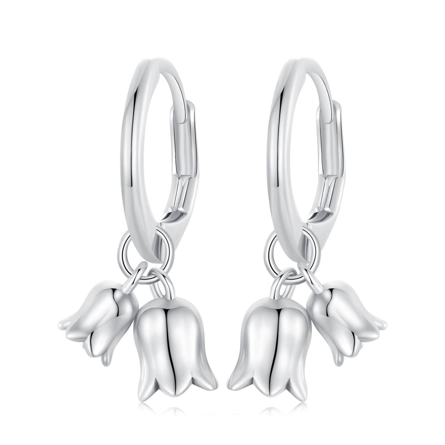 Elegant Lily of the Valley Shell Pearl Jewelry Set in Sterling Silver - earrings