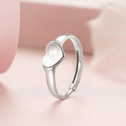 Reflective Projection LOVE Ring in Sterling Silver stand