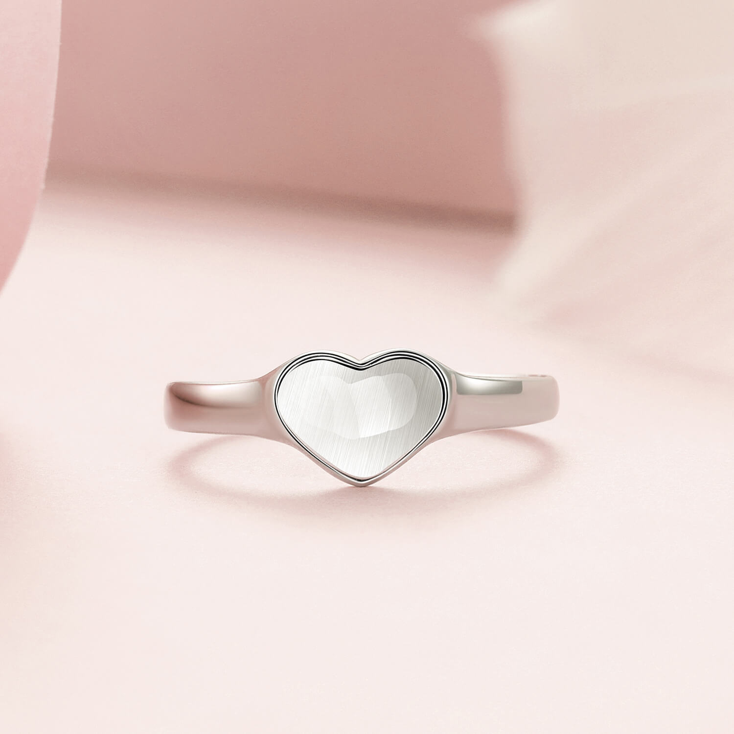 Reflective Projection LOVE Ring in Sterling Silver front