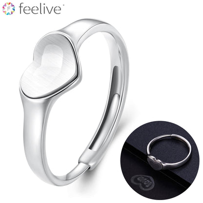 Reflective Projection LOVE Ring in Sterling Silver - Feelive