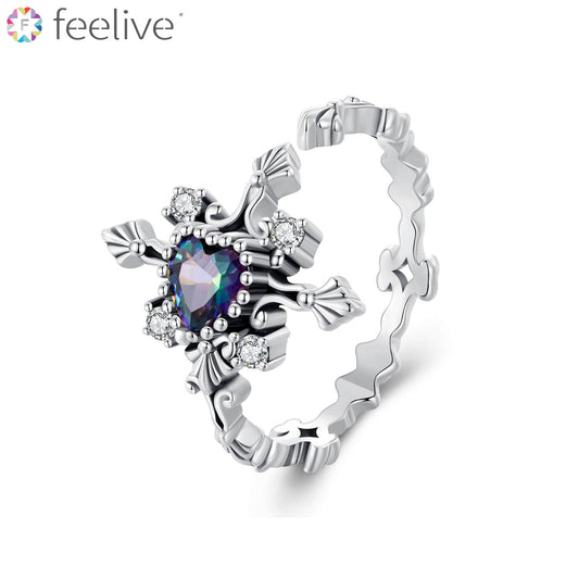 Gothic Vintage Cross Zircon Ring in Sterling Silver - Feelive