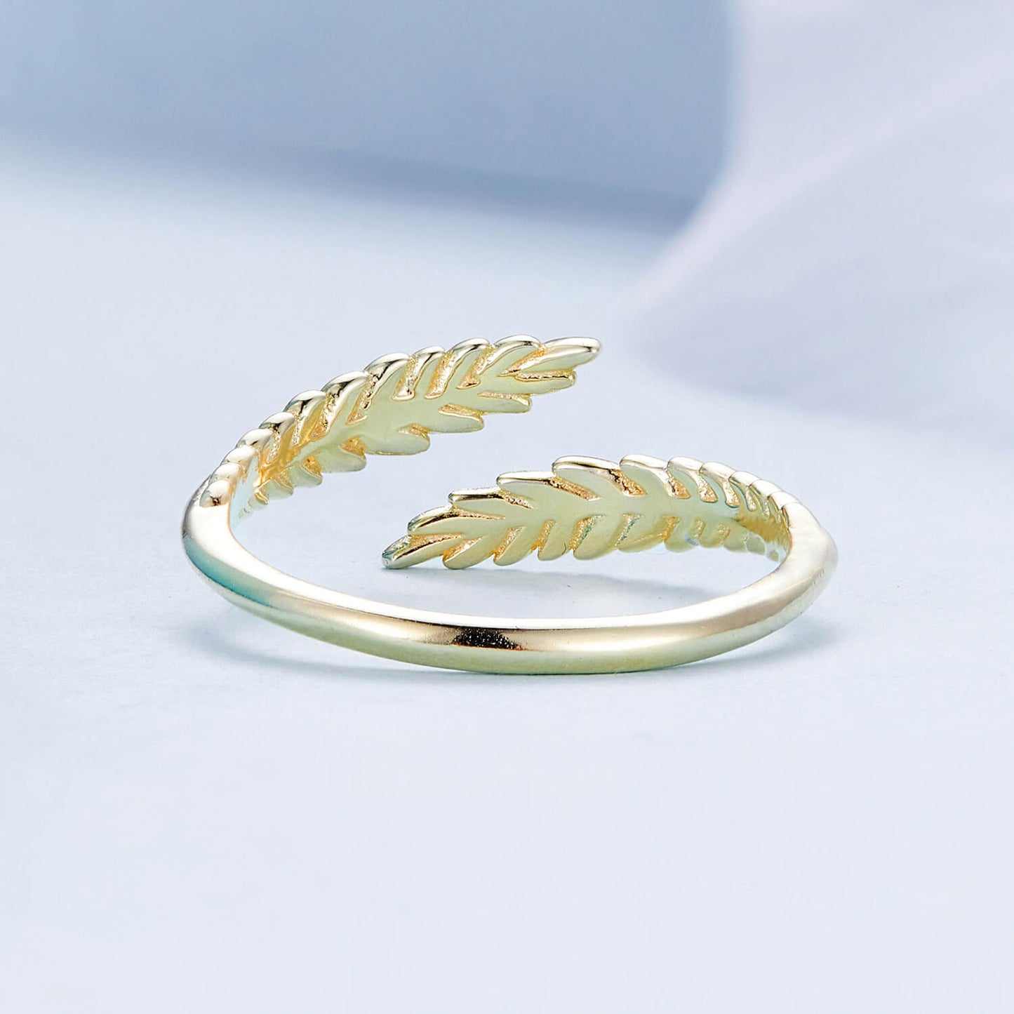 Golden Leaf Ring in Sterling Silver back