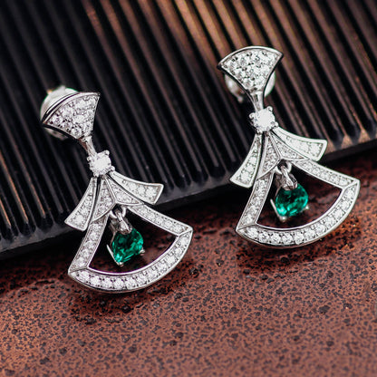 Dance Dress Lab Created Emerald Earrings in Sterling Silver 