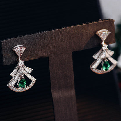 Dance Dress Lab Created Emerald Earrings in Sterling Silver