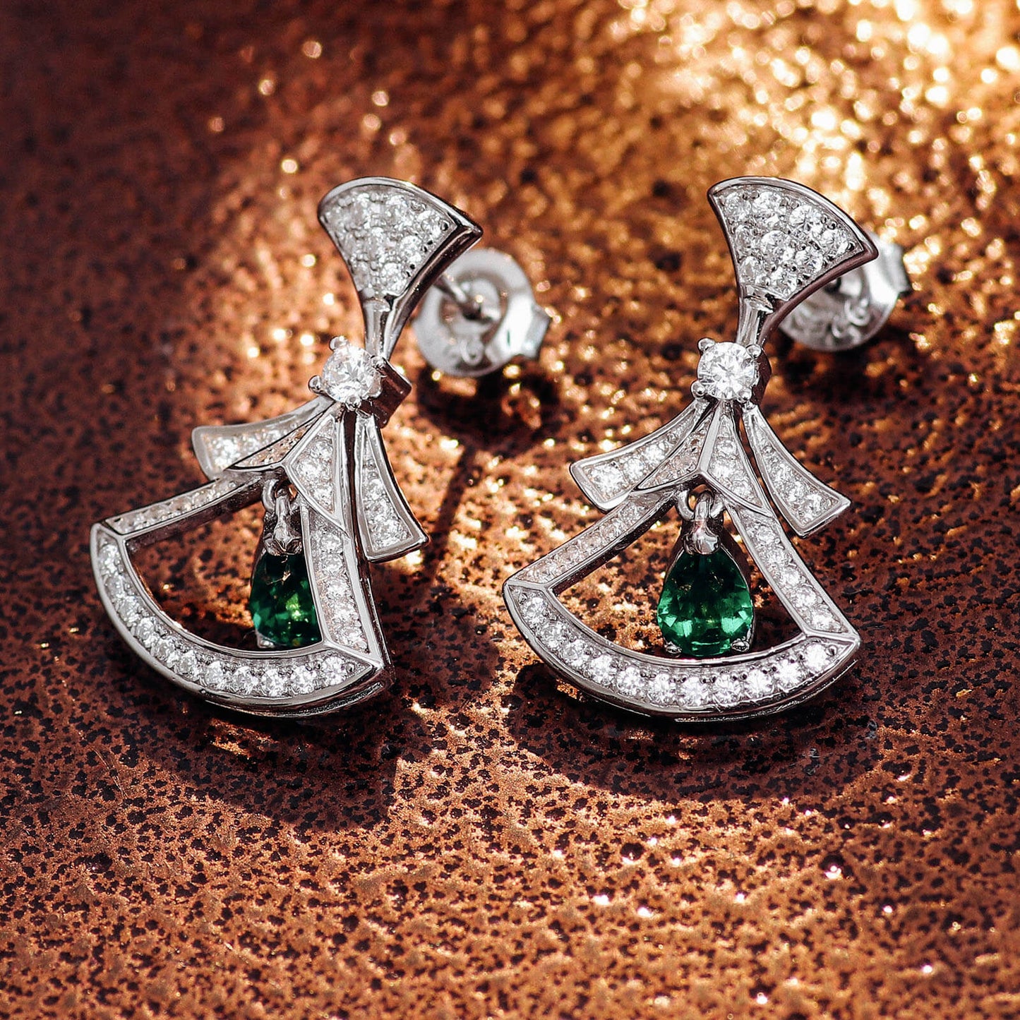 Dance Dress Lab Created Emerald Earrings in Sterling Silver side