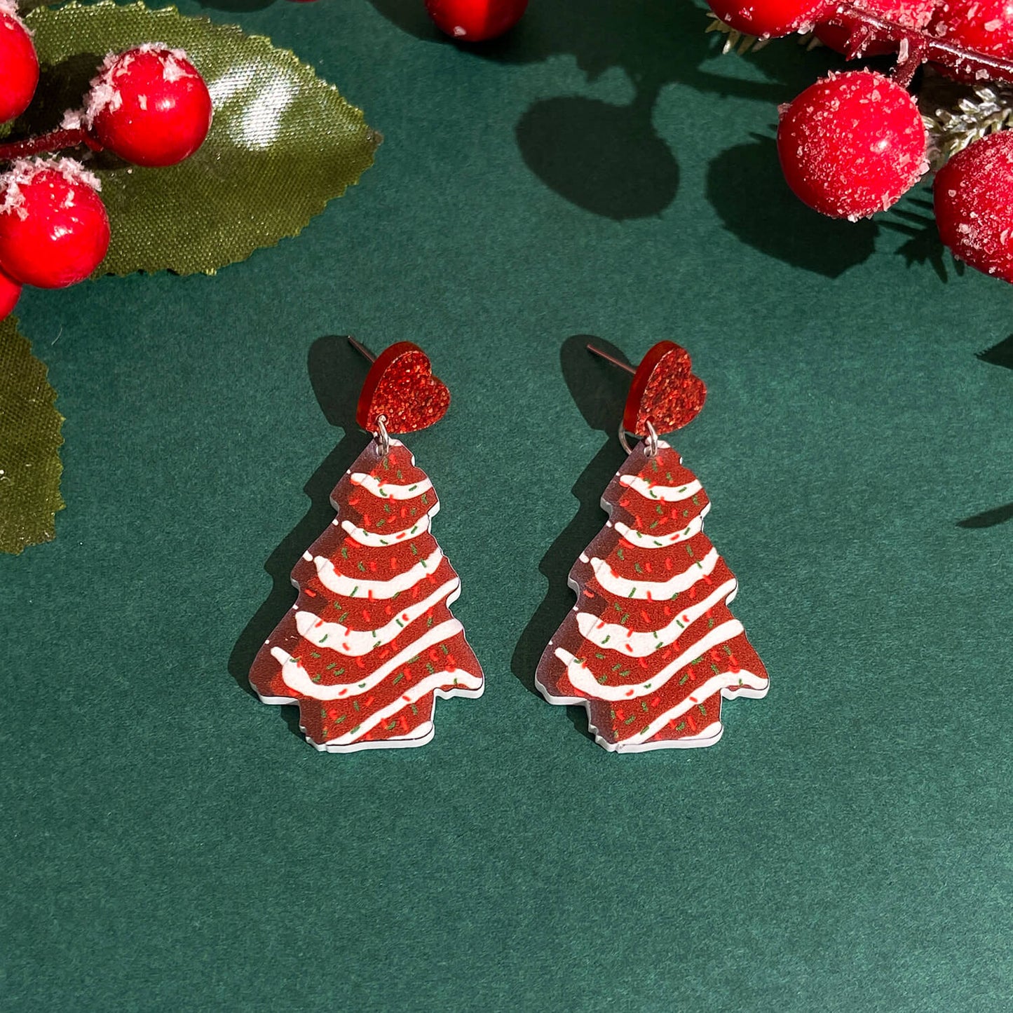 Oversized Christmas Tree Alpaca Cactus Acrylic Earrings