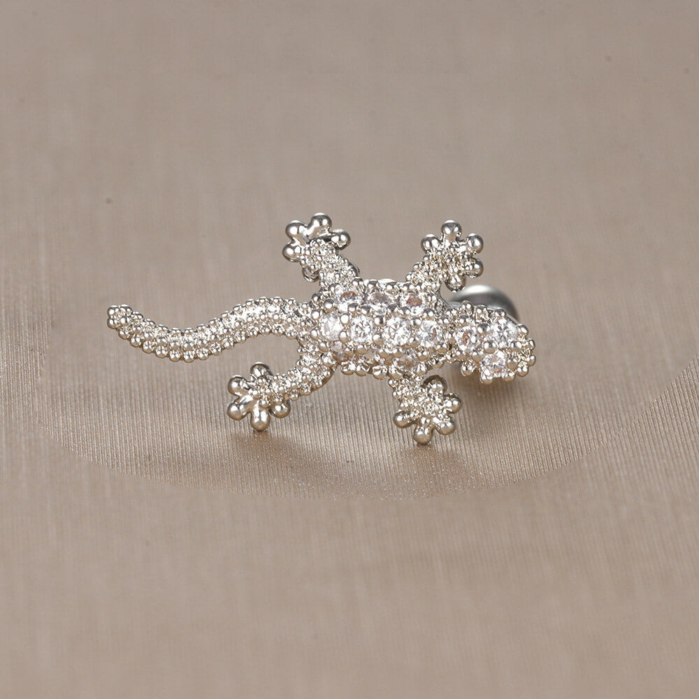 FEELIVE Gecko Pinna Stud Earrings with Helix Ball-shaped Back