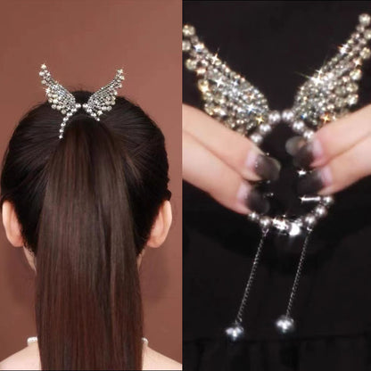 Childlike Angel Wings Tassel Ponytail Hair Claw Clip in Alloy model