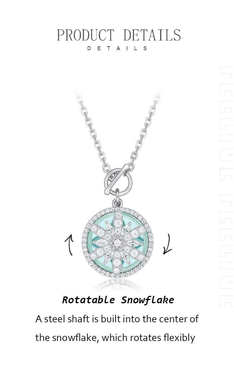 FEELIVE Rotatable Snowflake 925 Sterling Silver Necklace (S925)