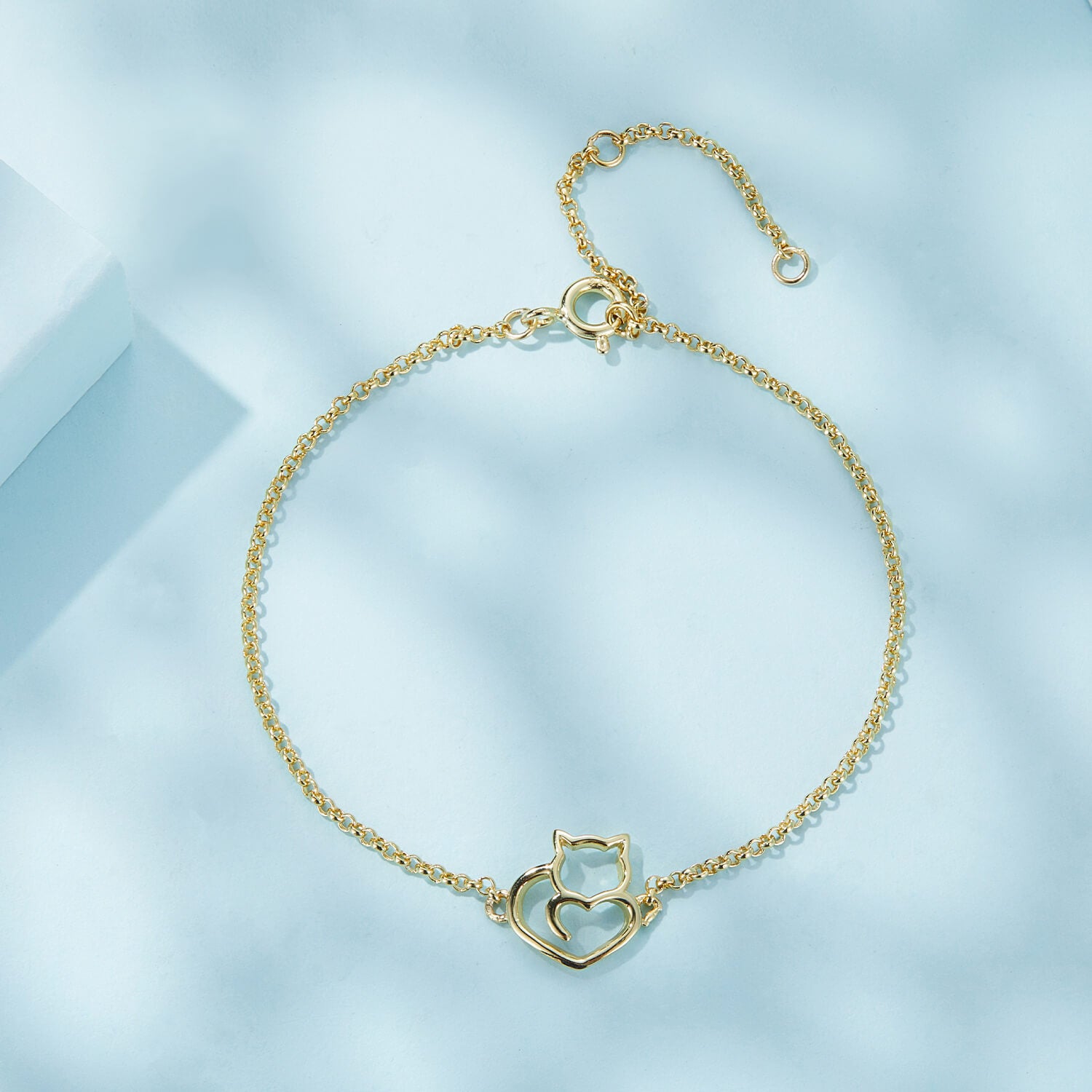 Love Cat Bracelet in Gold Plated Sterling Silver whole