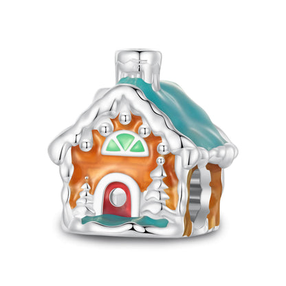 Fantasy Christmas Night Luminous Enamel Charm Set in Sterling Silver - Christmas House