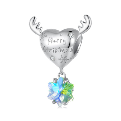 Wonderful Christmas Enamel Charm Set in Sterling Silver - Reindeer