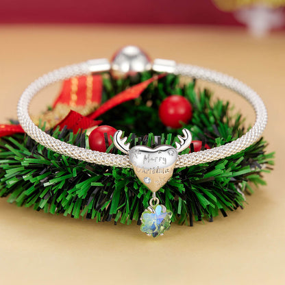 Wonderful Christmas Enamel Charm Set in Sterling Silver reindeer bracelet accessory