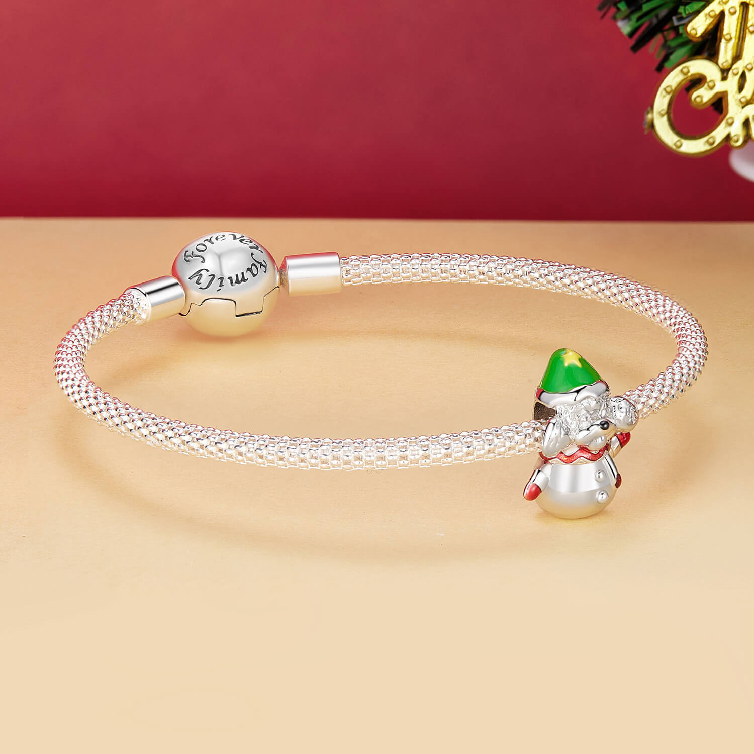 Wonderful Christmas Enamel Charm Set in Sterling Silver dog bracelet accessory