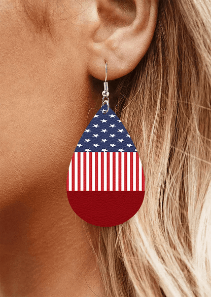 American Flag Water Drop Earrings