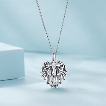 Holy Angel Wings Necklace in Sterling Silver front