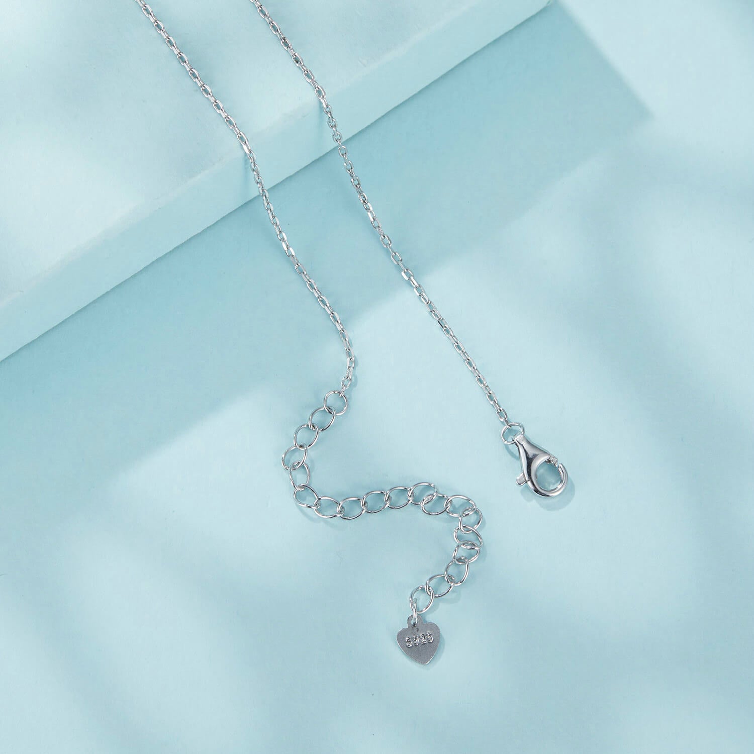 Moon and Shooting Star Zircon Y Necklace in Sterling Silver clasp