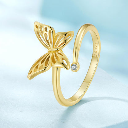 Butterfly Dream Zirconia Ring in Sterling Silver stand