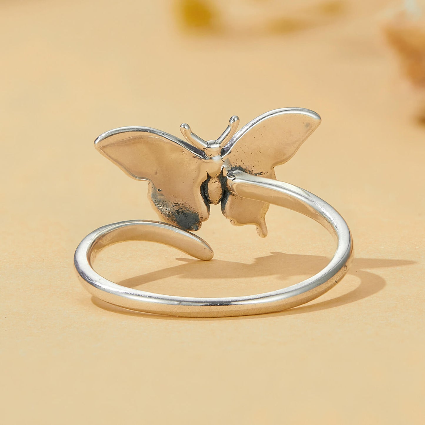 Vintage Butterfly Ring in Sterling Silver back