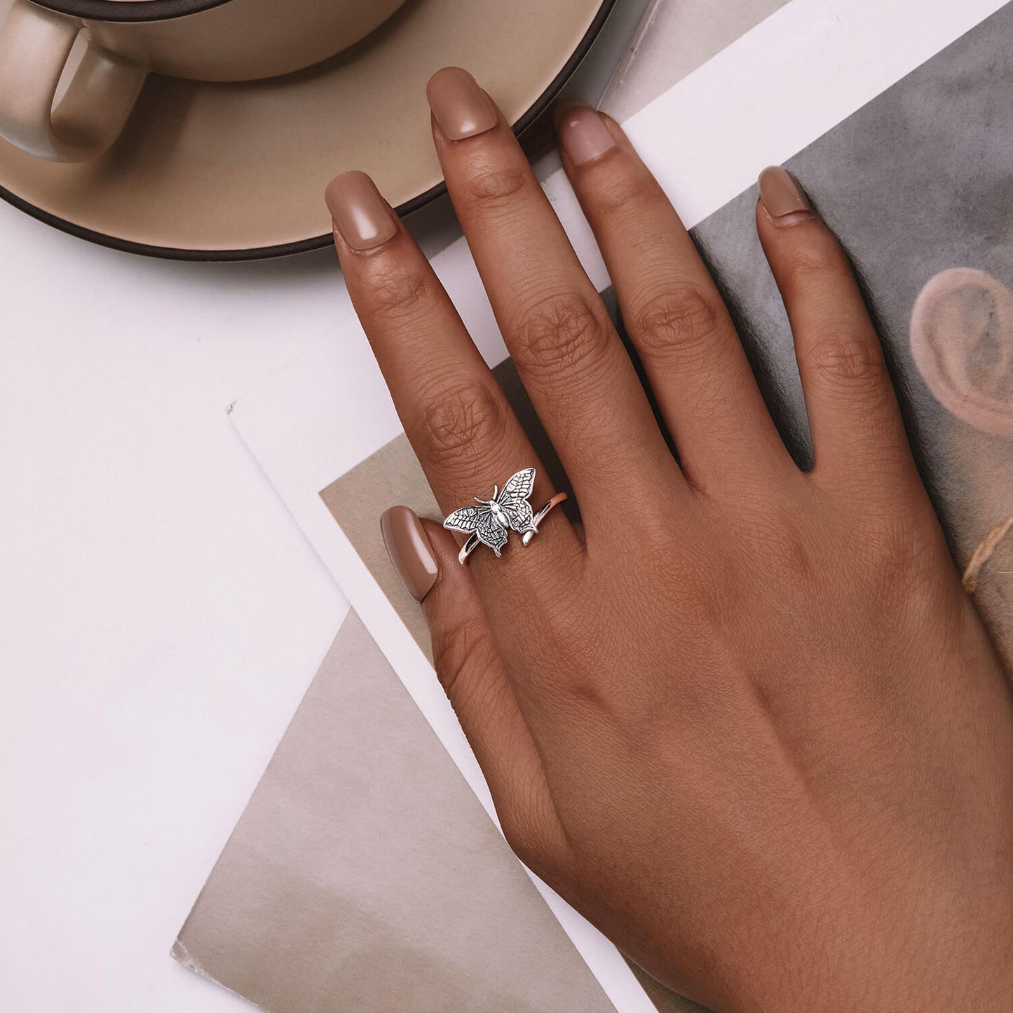 Vintage Butterfly Ring in Sterling Silver model